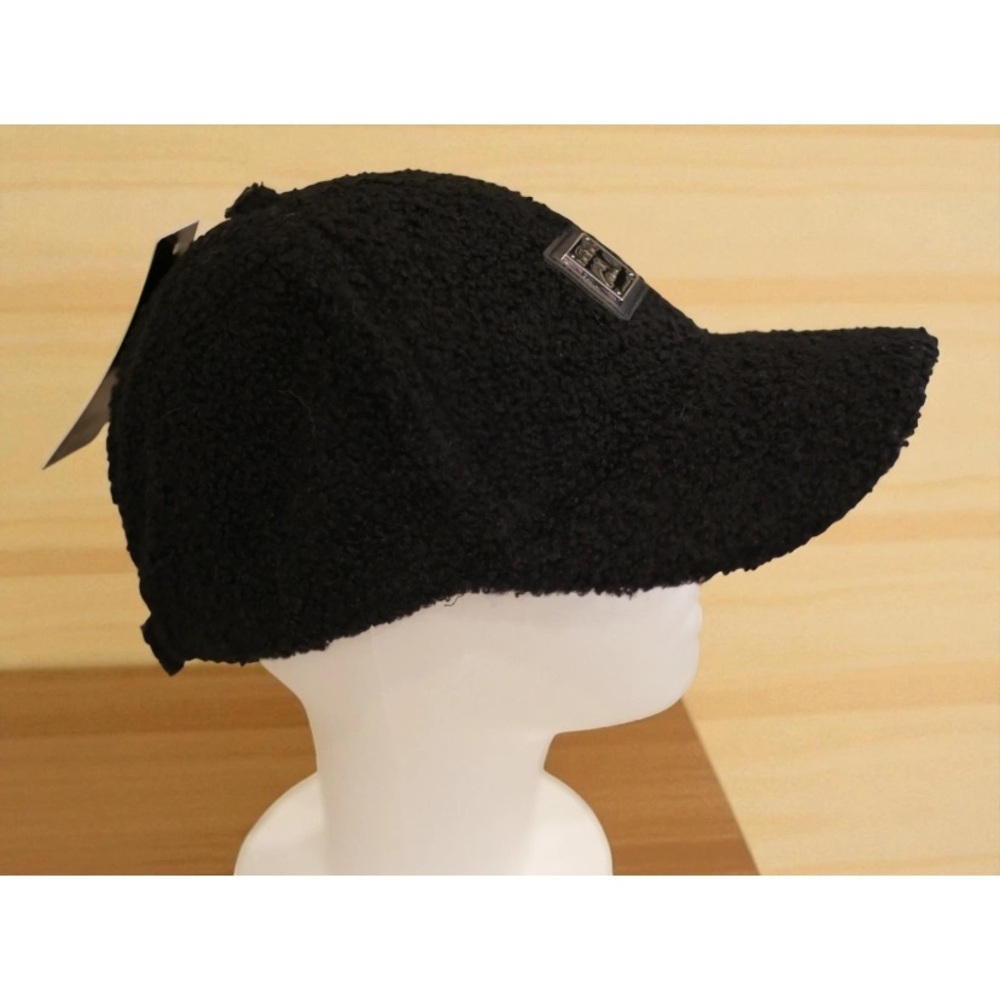 Bebe Black Plush Hat